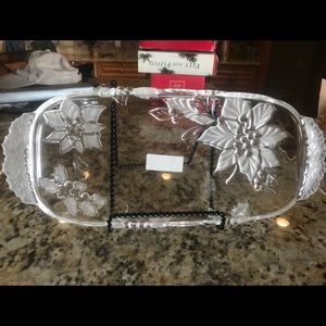 Mikasa Festive Poinsetta Glass Canapé Tray